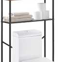 HOOBRO Over The Toilet Storage, 3-Tier Over Toilet Bathroom Organizer, Freestanding Above Toilet Shelf with Adjustable Feet, Space Saving, Easy Assembly, Rustic Brown and Black BF63TS01