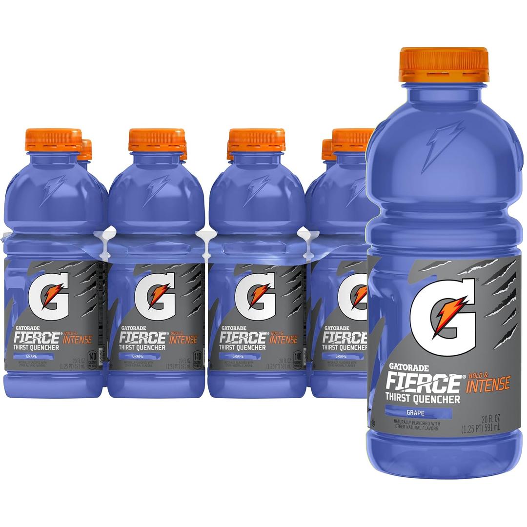 Gatorade Thirst Quencher, Fierce Grape, 20 Fl Oz (Pack of 8) (EXP 10/18/26)