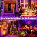 Nisocy 200 LED String Lights Outdoor Waterproof  Purple Orange Fairy Lights with Plug, Connectable Christmas Tree Lights for Patio, Garden, Bedroom, Wedding, Party, Decor (66FT)