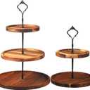 Maitys 2 Pack Wooden Cupcake Stand Rustic Cupcake Tower 3 Tier 2 Tier Holder Farmhouse Tiered Serving Tray Food Display Stands for Dessert Tea Party Wedding Birthday Kitchen Table Decorations