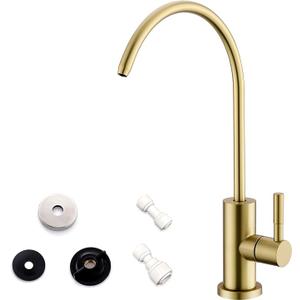 WEWE Drinking Water Faucet for Kitchen Sink, Gold Kitchen Water Filter Faucet Stainless Steel for Reverse Osmosis or Water Filtration System Beverage Non-Air Gap RO Faucet Gold Finish