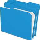 Pendaflex Color File Folders with Interior Grid, Letter Size, Blue, 1/3 Cut, 100/BX (R152 1/3 BLU)