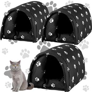 3 Pcs 16.5" x 12"x 11" Cat House for Outdoor Waterproof Insulated Feral Stray Cat House Foldable Tent Shelter Pet Beds for Winter Outdoor Puppy Wild Animal