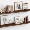 Harwaya 48 inch Floating Shelves Dark Wood, Long Wall Shelves for Bedroom