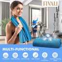Fivali Cooling Towels for Neck and Face: 6 Pack Cooling Neck Wraps Chilly Sweat Towels for Gym Sports Workout, Grey 40"x12" (Green+rose Red+royalblue+purple+azure Blue+light Gray)