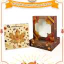 qiqee Thanksgiving Cookie Boxes with Window For Gift Giving Fall Treat Boxes 10x10x2.5 inch 30Packs Pie Donut Bakery Box