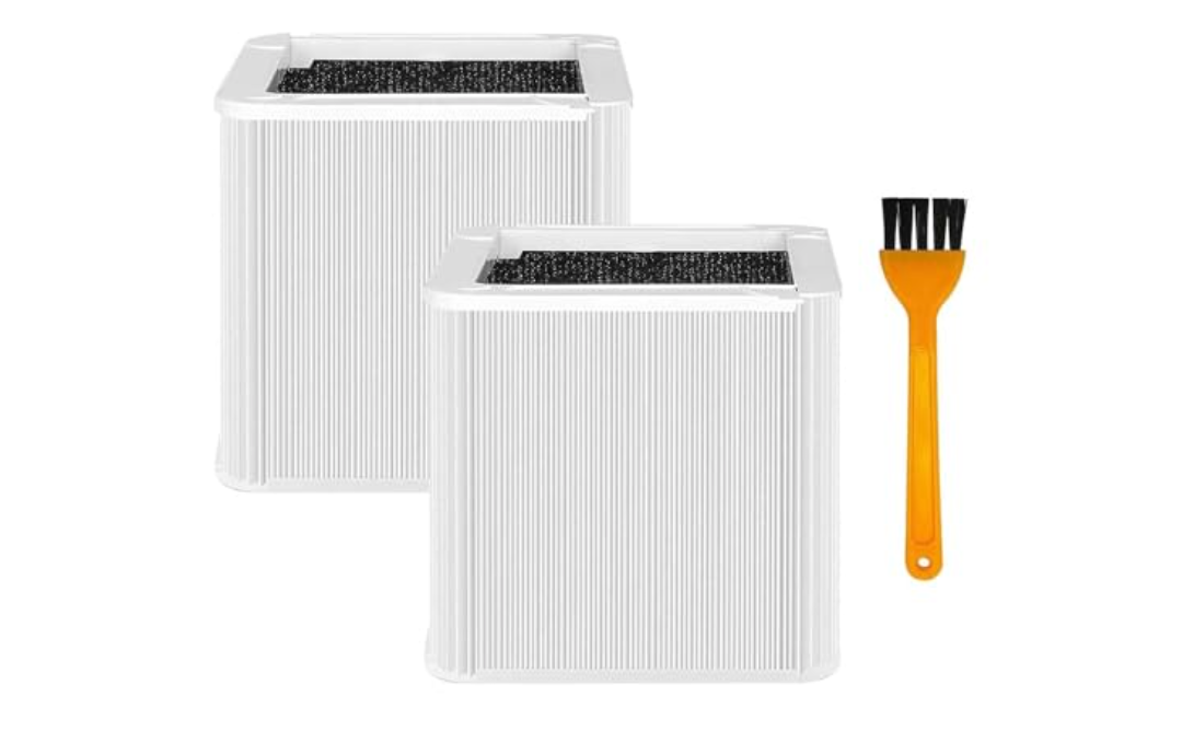 HIHEPA 200 Pack Replacement Filters Compatible with Blueair Blue Pure 211 Plus Air Purifier, Foldable Particulate Filter and Activated Carbon Replacement Filter - 2 HEPA Filters + 1 Brush