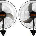 VEVOR Wall Mount Fan, 2 PCS 18 inch Oscillating, 3-speed High Velocity Max. 4000 CFM Industrial Wall Fan for Indoor, Commercial, Residential, Warehouse, Greenhouse, Workshop, Basement, Garage,Black