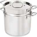 All-Clad Stockpot 12 qt Stainless Steel Multipot With Insert & Lid, Stainless Steel Pot, Induction, Oven Broiler Safe 600F Skillet, Professional Cookware, Silver, 12-quart