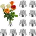 WUWEOT 12 Pack Kenzan Ikebana Flower Frogs, 0.9 Inch Flower Spiky Frog Japanese Pin Frog, Sliver Floral Fixed Tools, Metal Flower Arrangement Holder for Small Vase
