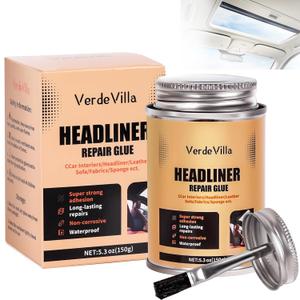 Headliner Repair Glue, Car Headliner Adhesive with Brush, Car Roof Liner Fabric Adhesive, Upholstery Glue for Cars,Headliner Repair Kit, Suitable for Automotive interiors, Fabric, Leather
