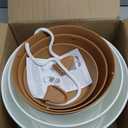 10/9/8 inch Medium Self Watering Pots, Planter, Plant Pots with Mesh Drainage Holes for Indoor Outdoor Garden Plants, Plastic Flower Pots with Removable Deep Reservoir, White with Brown