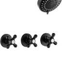 3 Handle Tub Shower Faucet Matte Black Three Knod Tub and Shower Trim Kit 3 Handles Bathtub Shower Faucets Completes with Brass Valve