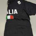 Italy Italian Flag Italia Souvenir T-Shirt (Small, Black)