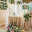 Tandefio 8 Sets Acrylic Candelabra Centerpieces 42.5" Tall Clear Candle Holders Pillar Taper Candlestick with Lampshades 5 Arm Floor Candelabra Stand for Wedding Christmas Ceremony Dinner Party