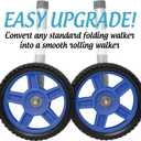Top Glides 8" Off-Road Walker Wheel Kits with Flexfit Universal Ski Glides (Blue)