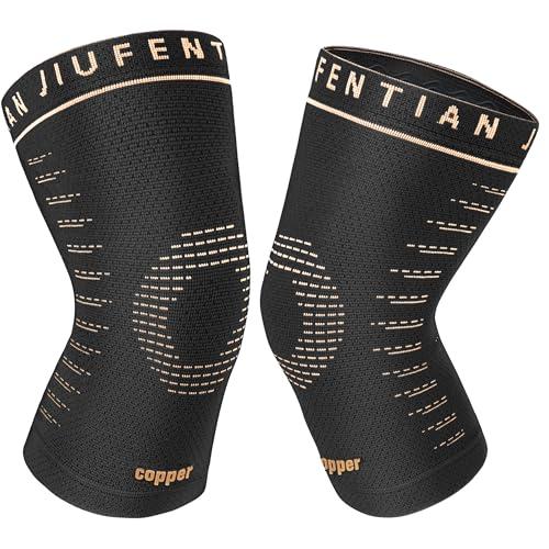 JIUFENTIAN Copper Knee Sleeve,Copper Knee Braces for Women and Men Arthritis,ACL, Tendinitis, Meniscus Tear, Joint Pain Relief, Running, Working Out, Fitness, Weightlifting (Small)