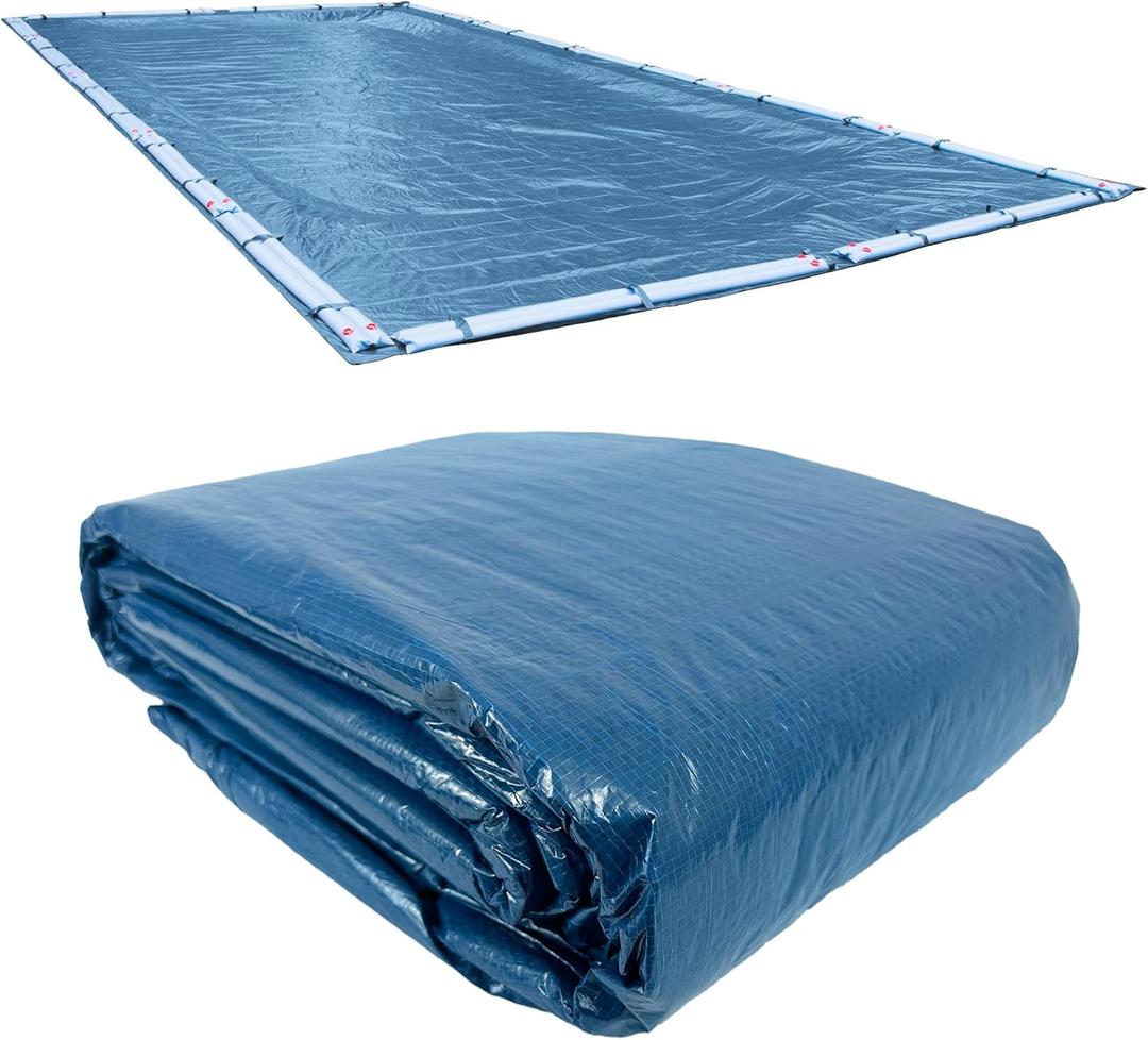 Robelle 16 x 36 ft Heavy Duty Super Winter Pool Cover for Inground Pools | Blue Pool Cover, 5 ft Overlap (21 x 41ft Cover Size), Solid 8 x 8 Scrim, 2.36 oz/yd2, Style: 351636RA