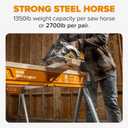 BORA Workhorse Saw horses 2 pack Folding Heavy Duty Metal Sawhorse with 2x4 Bracket Built in Bottle Opener Professional Saw Horse for Woodworking Carpenters Contractors PM-3350T