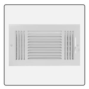 12 x 6 Inch 3-Way Steel Wall/Ceiling Register HVAC Vent Cover White Durable NEWW 2 Pack