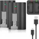 2-Pack 6040mAh Replacement Battery with Charger Station for Ring-Doorbell 2/3/4, Spotlight and Stick Up Cam, Rechargeable Upgraded Lithium Li-ion Batteries 3.65V Camera Indoor