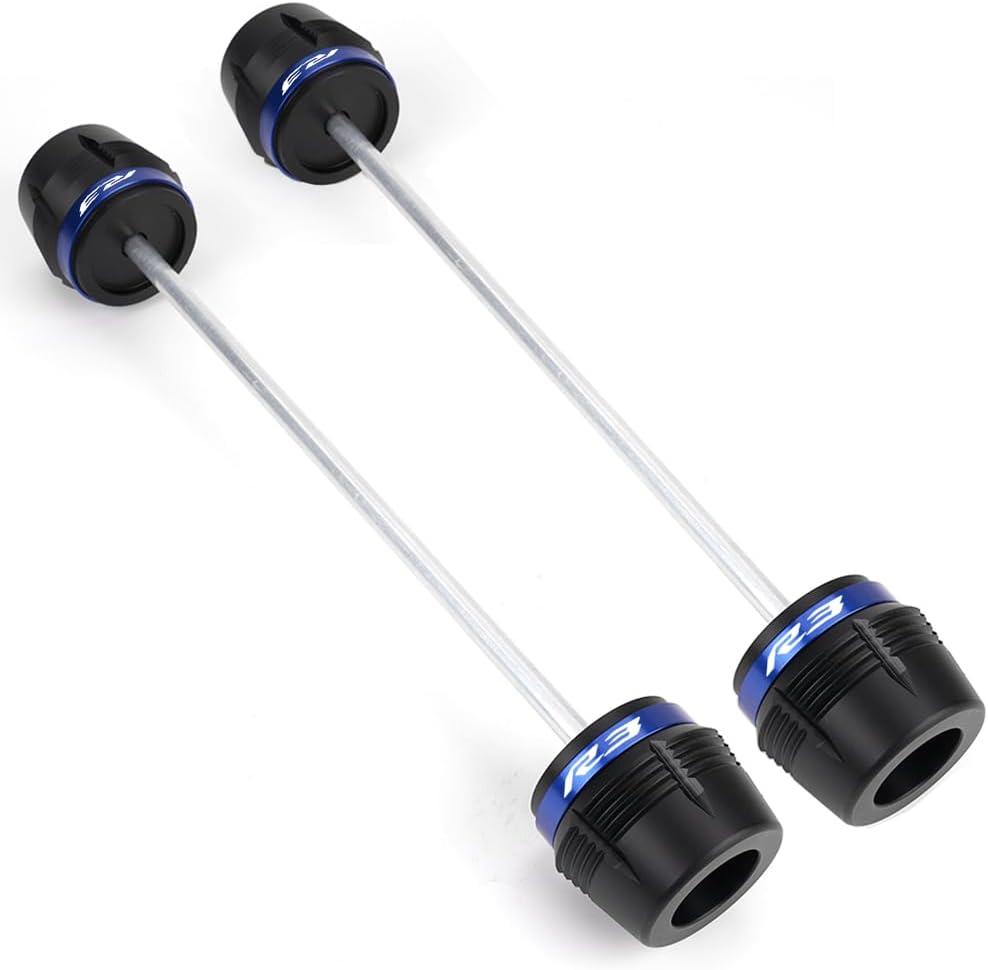 MOWOK Fit For YAMAHA R3 YZF-R3 YZFR3 2015-2024 2025 Motorcycle Accessories Frame sliders Front Rear Wheel Axle Fork Slider Crash Protector Protection (Blue)