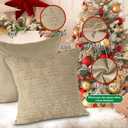 Lanpn Christmas 18x18 Throw Pillow Covers Set of 2, Winter Star Chrismas Tree Throw Pillow Cases Soft Plush Faux Fur Wool 18 x 18 Winter Cushion Cover for Indoor Home Bedroom Couch Sofa Decor (Beige)