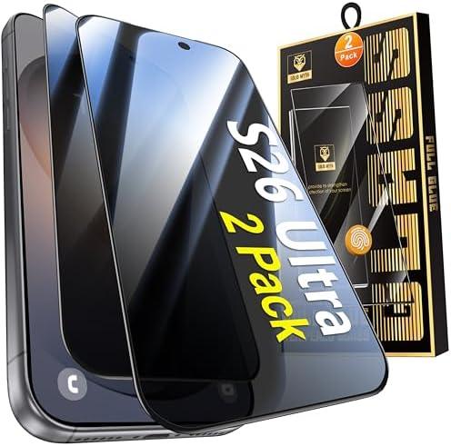 Oneagle 2 Pack for Samsung Galaxy S26 Ultra Privacy Screen Protector 6.9 inch, Military Grade Shatterproof, 9H Hardness, Anti-Spy Tempered Glass, Full Coverage Protection