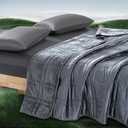 OMYSTYLE King Size Weighted Blanket 20lbs(88''x104'', Double-Sided), Reversible Weighted Blanket with Warm Short Plush and Cool Tencel Fabric for All Season Use - Carry Bag Included (Grey)
