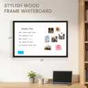 Magnetic White Board for Wall, 36" x 24", Decorative Wooden Frame, Black