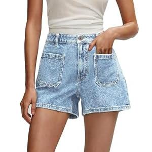 StunShow Short Shorts for Women Denim High Waist Frayed Raw Hem Plus Size Stretchy Jean Shorts, XXL