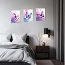 ARTZGX 3 Piece Purple Butterfly Canvas Wall Art Butterfly Pictures Wall Decor Watercolor Painting for Girls Room Decor Frame(Pink 12x16inchx3P (30x40cmx3P))