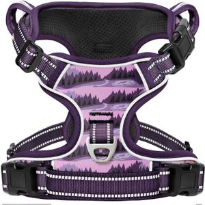 Timos Dog Harness,No-Pull Pet Harness Adjustable Soft Padded Dog Vest,Reflective No-Choke Pet Oxford Vest with Easy Control Handle for Small Dogs,Moon Night,S (Small (Pack of 1))