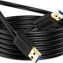 USB 3.0 Male to Male Cable 3Ft,USB to USB Cable with Gold-Plated Connector for Hard Drive Enclosures, DVD Player, Laptop Cooler (3Ft/1M)