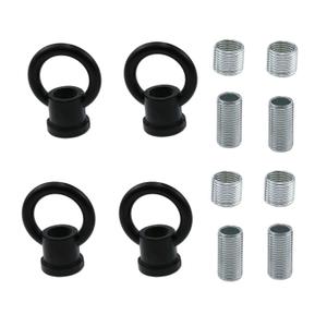 M10 Thread Ring Type Internal Thread Eye Nut Hardware Ring Pendant Lamp with 4 Bolts and 4 External Hollow Screws + 4 M10 to M12 Conversion Screws