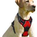BARKBAY No Pull Dog Harness Front Clip Heavy Duty Reflective Easy Control Handle for Large Dog Walking(Red, XS)