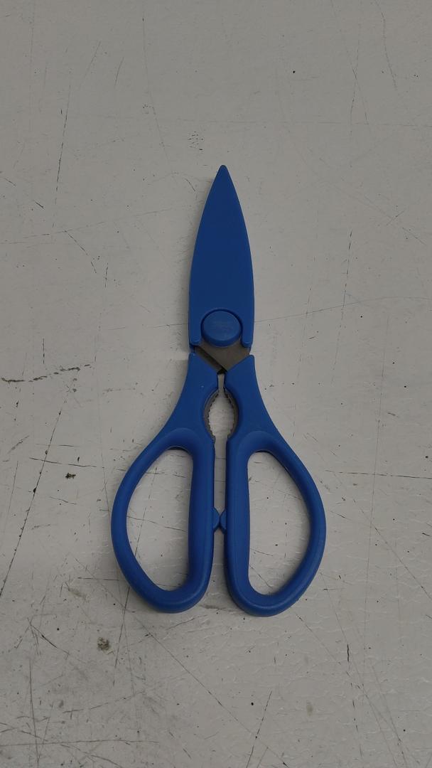Kitchen Shears Deluxe Scissors Poultry Crab Legs Chicken Bones with Nut Cracker Bottle Opener, Blades: 3 Inches | Overall: 8.50 Inches Long, Blue