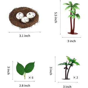 Dinosaur Cake Toppers with Dinosaur Eggs Leaves Trees Cake Decorations for Birthday Party Dinosaur Theme Party