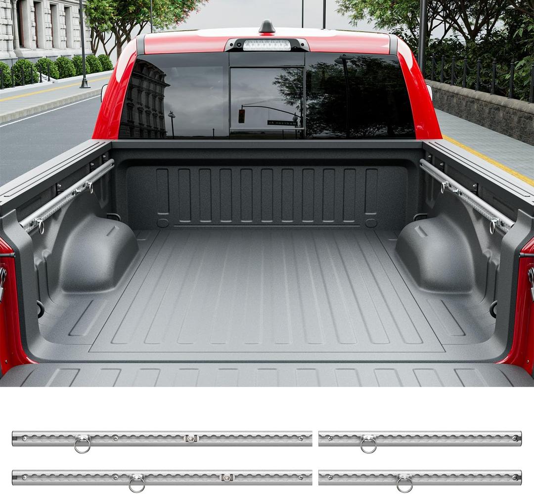 5.7FT Side Bed Rail Compatible with 2019-2025 Dodge Ram 1500 Tie Down Rail Trail Rail System Replacement for 2019-2025 Dodge Ram 1500 Accessories (Side Trail Rail)