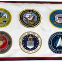 United States Military U.S. Armed Forces With All 6 Seals Flag 3x5 Ft - UV Fade Resistant Double Printed and Double Stitched 150D Polyester banner (U.S. Armed Forces With All 6 Seals)
