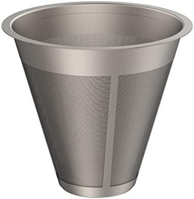 TIANDLIFE Pour Over Coffee Dripper Titanium Slow Drip Coffee Filter Metal Cone Paperless Reusable Single Cup Coffee Maker 1-2 Cup With Non-slip Cup Stand (Titanium Coffee Filter)