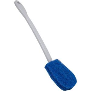 Lola Products Bath & Toilet Bowl Scrubber Brush w/Comfort Handle & Hang Hole. Non-Scratch, Removes Rings w/Scrubbing Pad, 1 Pack