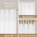 LAMIT White Linen Sheer Curtains 72 Inches Long 2 Panels, Linen Textured Light Filtering Drapes Back Tab and Rod Pocket Neutral Boho Panels for Bedroom/Living Room/Farmhouse, 52 x 72 Inch