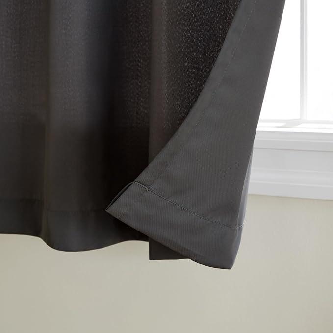 Exclusive Home Curtains Indoor/Outdoor Solid Curtain Panel, size 116×50 in, Charcoal, 6pcs