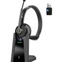 Bluetooth Headset, Wireless Headset with Mic for Work, Advanced AI Noise Cancelling Microphone (Clear Calls & Mic Mute), Bluetooth 5.3, USB Dongle, Headphones with Mic, for PC/Zoom/Office