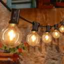 Ollny 100FT Outdoor String Lights, Waterproof Connectable Shatterproof Outside Light with 50 Edison + 3 Spare LED Bulbs Plug in, Patio Lights for Indoor Balcony Porch Camping Deck (Warm White)