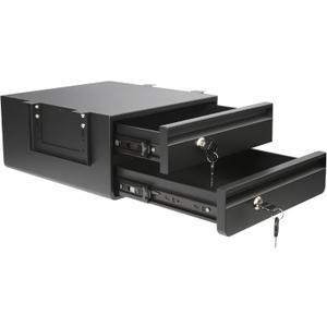 14.17" D Double Under Desk Drawer,Under Desk Pull out Storage Organizer with Lock and Keys,Adjustable Height, Metal Storage Drawer with Slide Extension Mounted Under Flat Wooden Table or Workbench