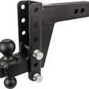 BulletProof Hitches - 2.5" Adjustable Heavy Duty Trailer Hitch (22,000 lb. Rating) - 6" Drop/Rise Trailer Hitch with 2" & 2-5/16" Dual Ball - Powder Coat, Solid Steel, Corrosion-Resistant