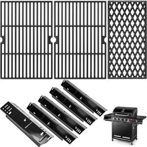 Grill Grates and Heat Plates for Dyna-Glo 5 Burner, Cast Iron & Porcelain