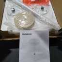 Round Side Table, Small Drink Table for Small Spaces, Adjustable-Height Pedestal Martini Table, Weighted Base Cocktail Stand for Living Room, Bedroom, Bathroom, Nursery, Office, White